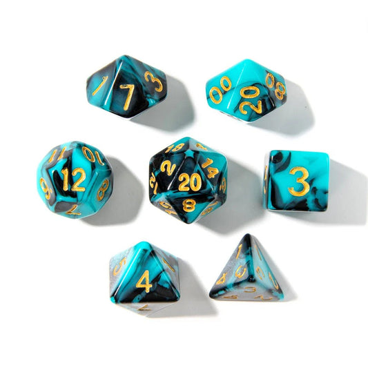 Shadowed Abyss | Acrylic Dice | 7 Piece Set - Tabletop Dominion - We Print Miniatures