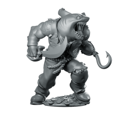 Saw Sharkfolk Bucaneer Miniature Pirate Hookhand - CastNPlay - We Print Miniatures