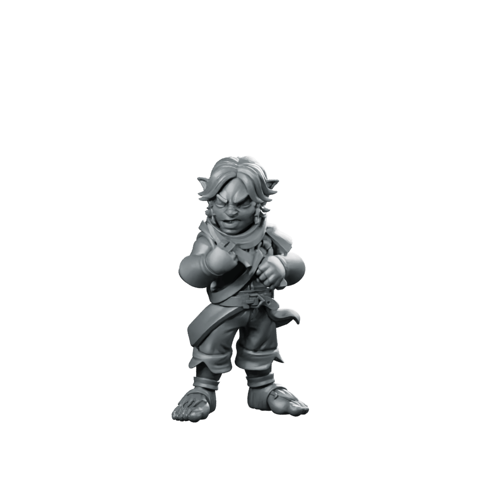 Sharpening His Dagger Miniature Stealthy Halfling Rogue - CastNPlay - We Print Miniatures
