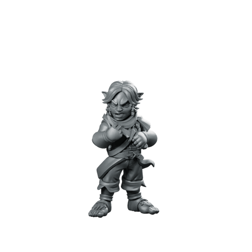 Sharpening His Dagger Miniature Stealthy Halfling Rogue - CastNPlay - We Print Miniatures