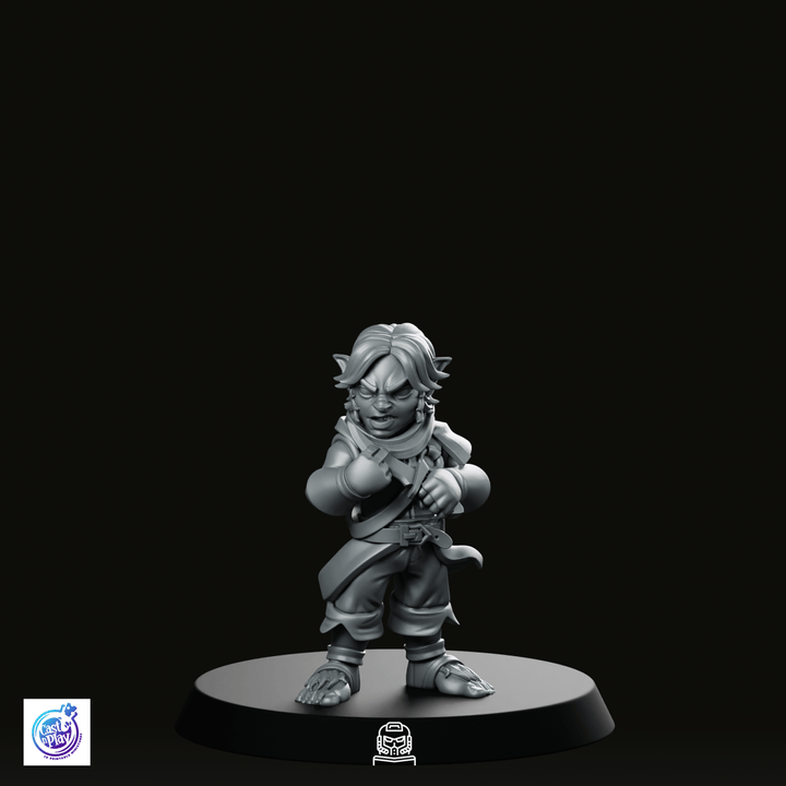 Sharpening His Dagger Miniatura Halfling Ladro Furtivo