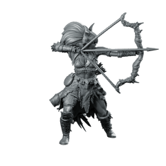 Shavera Miniature Dynamic Female Archer Ranger Bow - Haito - We Print Miniatures