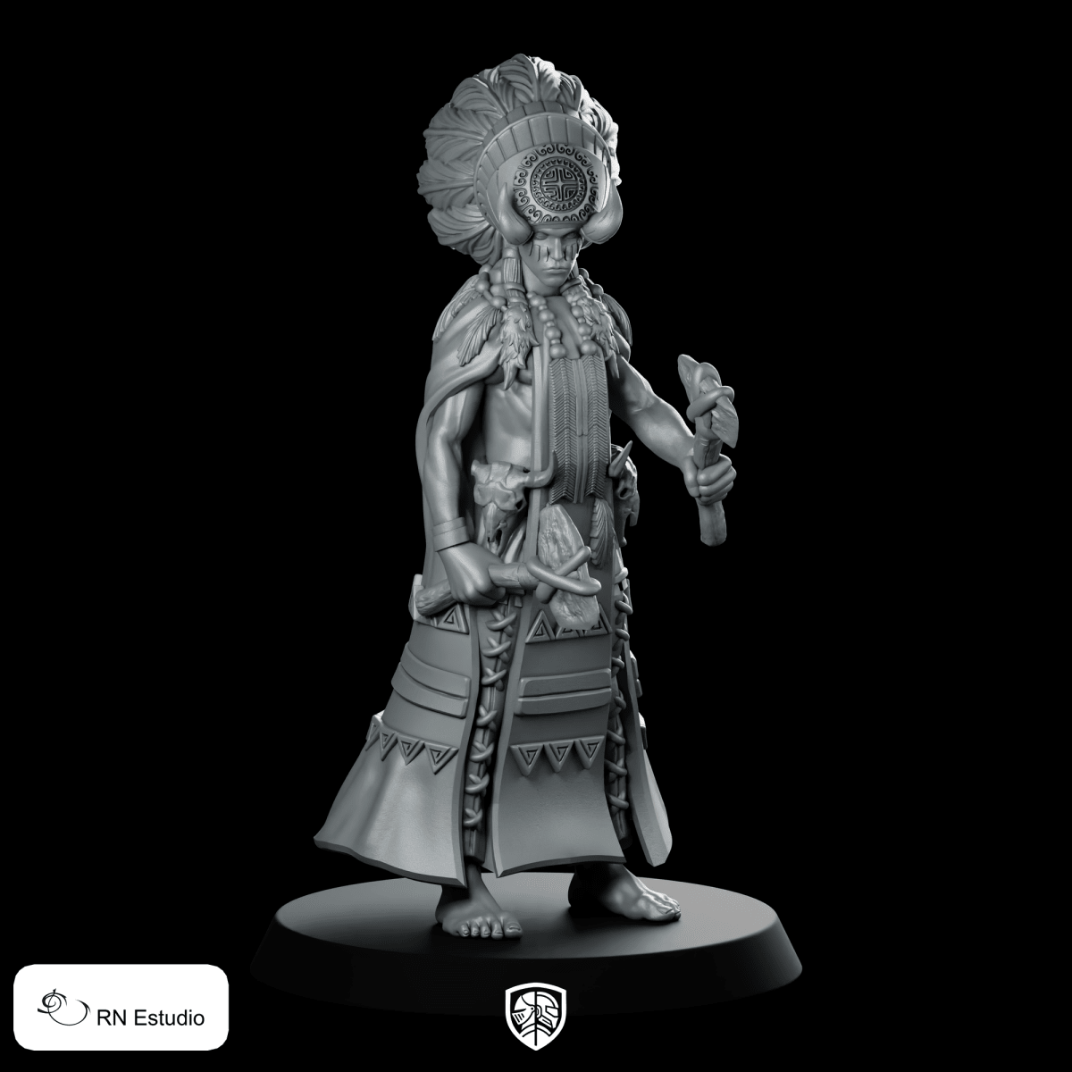 Shawnee Native American Indian Miniature Warrior Resin Tabletop - Vae Victis - We Print Miniatures