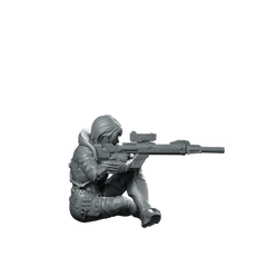 Shelta Nomads B Cyberpunk Miniature Female Sniper Miniature 360 Spin 01