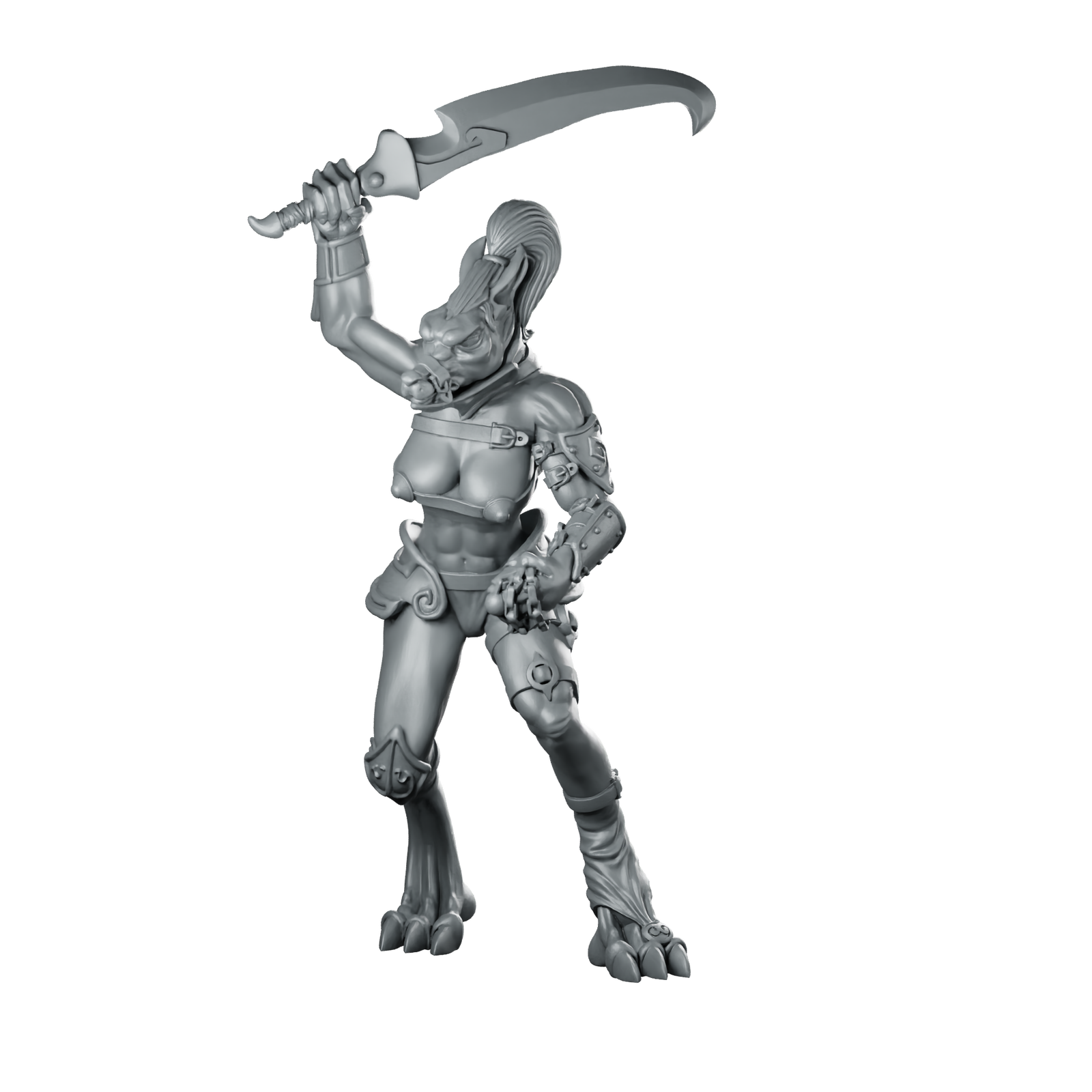 Shewolf 1 Miniature Female Demon Warrior Miniature 360 Spin 01