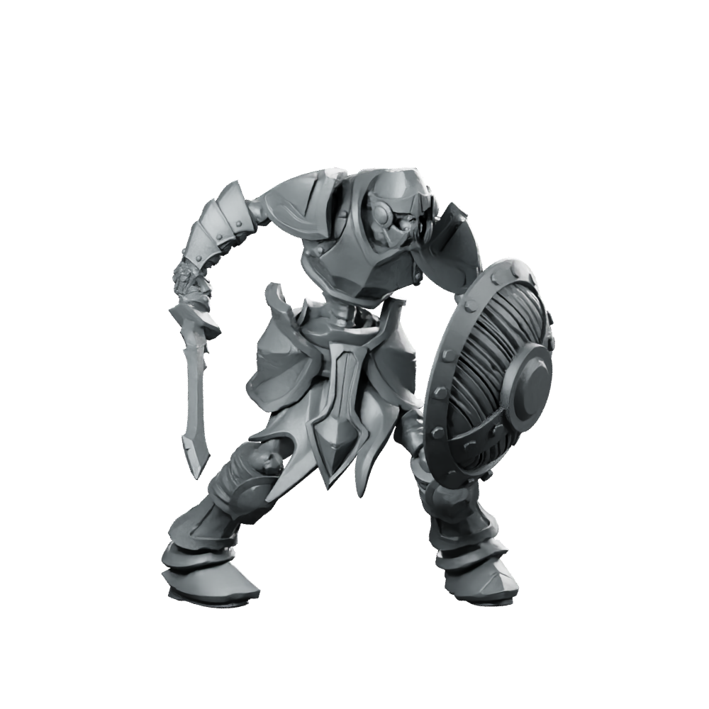 Shield And Sword Skeleton Miniature Skeletal Gladiator Miniature 360 Spin 01