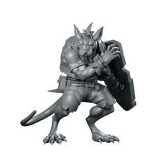 Shield Ratfolk Warrior Miniature Sewer Defender - CastNPlay - We Print Miniatures