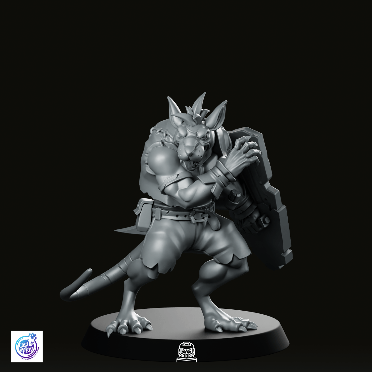 Shield Ratfolk Warrior Miniature - CastNPlay - We Print Miniatures
