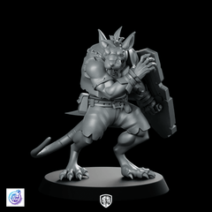 Shield Ratfolk Warrior Miniature Sewer Defender - CastNPlay - We Print Miniatures