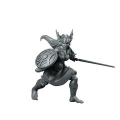 Shield Valkyrie Miniature Female Warrior Sword Miniature 360 Spin 01