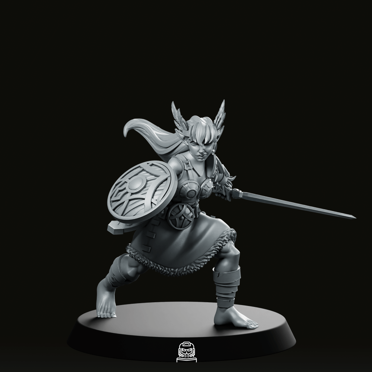 Shield Valkyrie Miniature - CastNPlay - We Print Miniatures