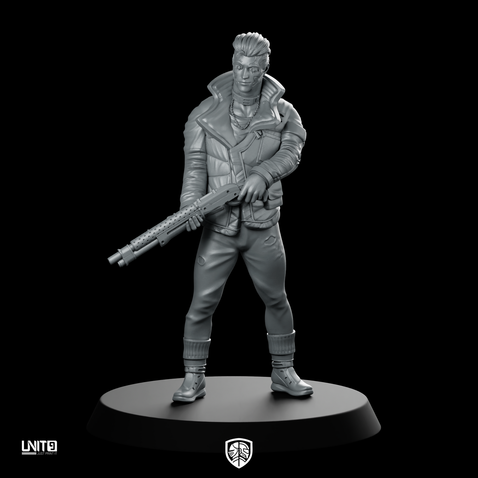 Shikken Cyberpunk Miniature Street Ganger Shotgun Mercenary Sci-Fi