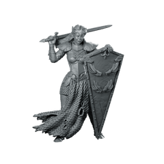 Shina Miniature Sword Shield Female Warrior Champion - Haito - We Print Miniatures