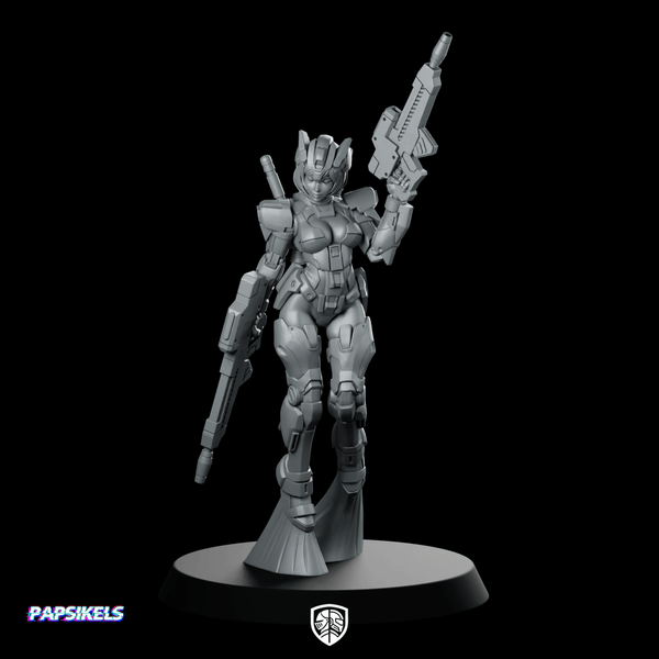 Shining Battle Asura Mecha Riflewoman - Papsikels Miniatures - We Print Miniatures
