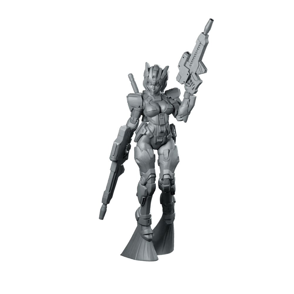 Shining Battle Asura Mecha Riflewoman - Papsikels Miniatures - We Print Miniatures
