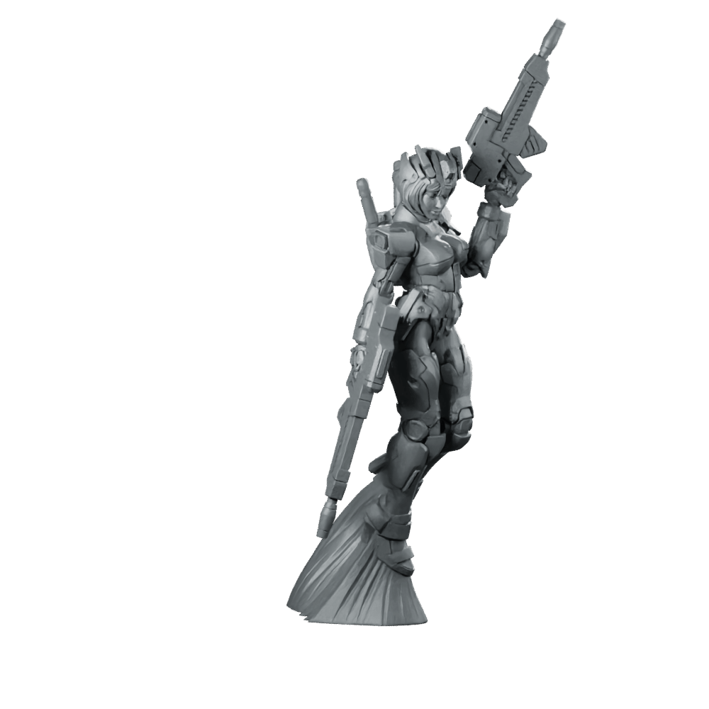 Shining Battle Asura Mecha Riflewoman - Papsikels Miniatures - We Print Miniatures