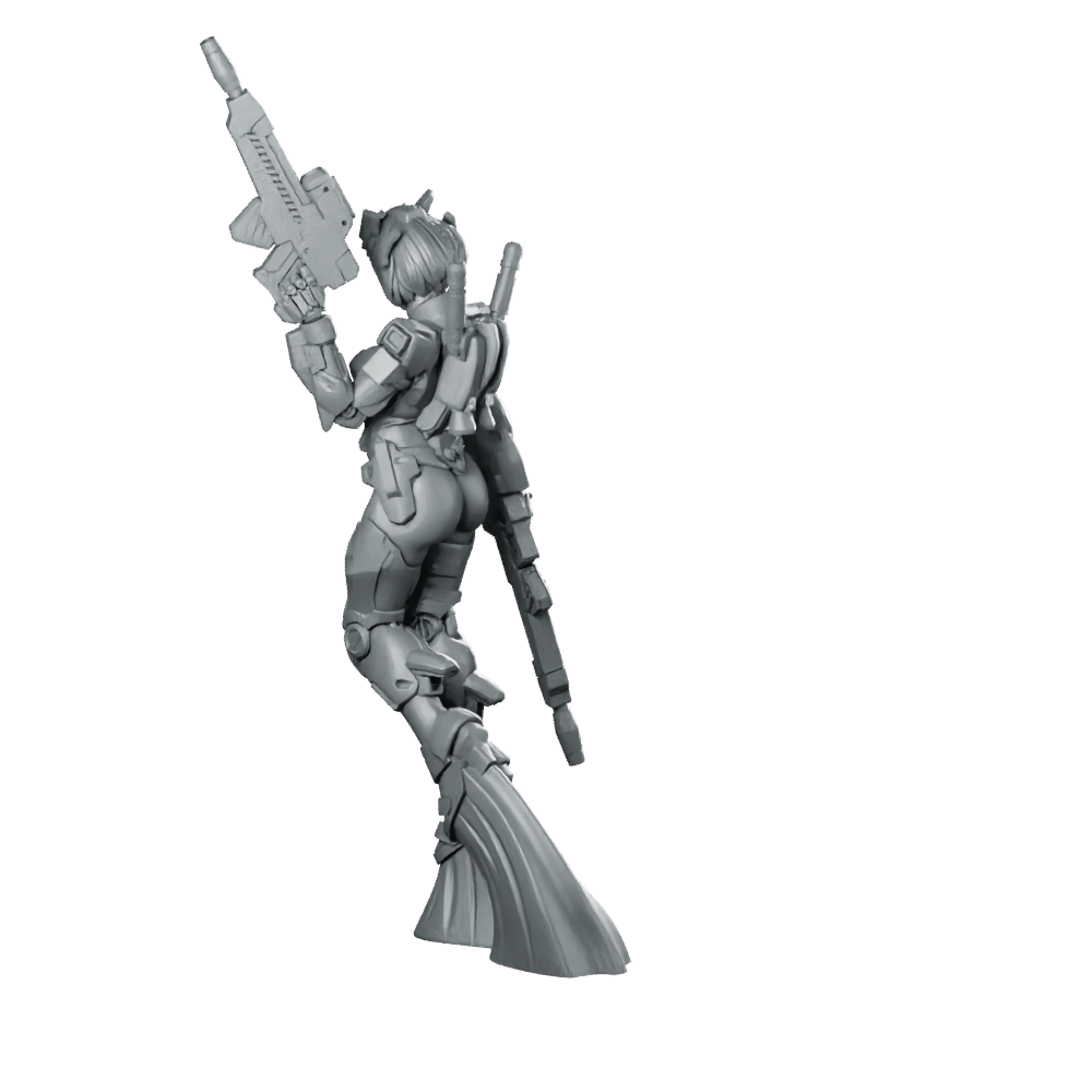 Shining Battle Asura Mecha Riflewoman - Papsikels Miniatures - We Print Miniatures