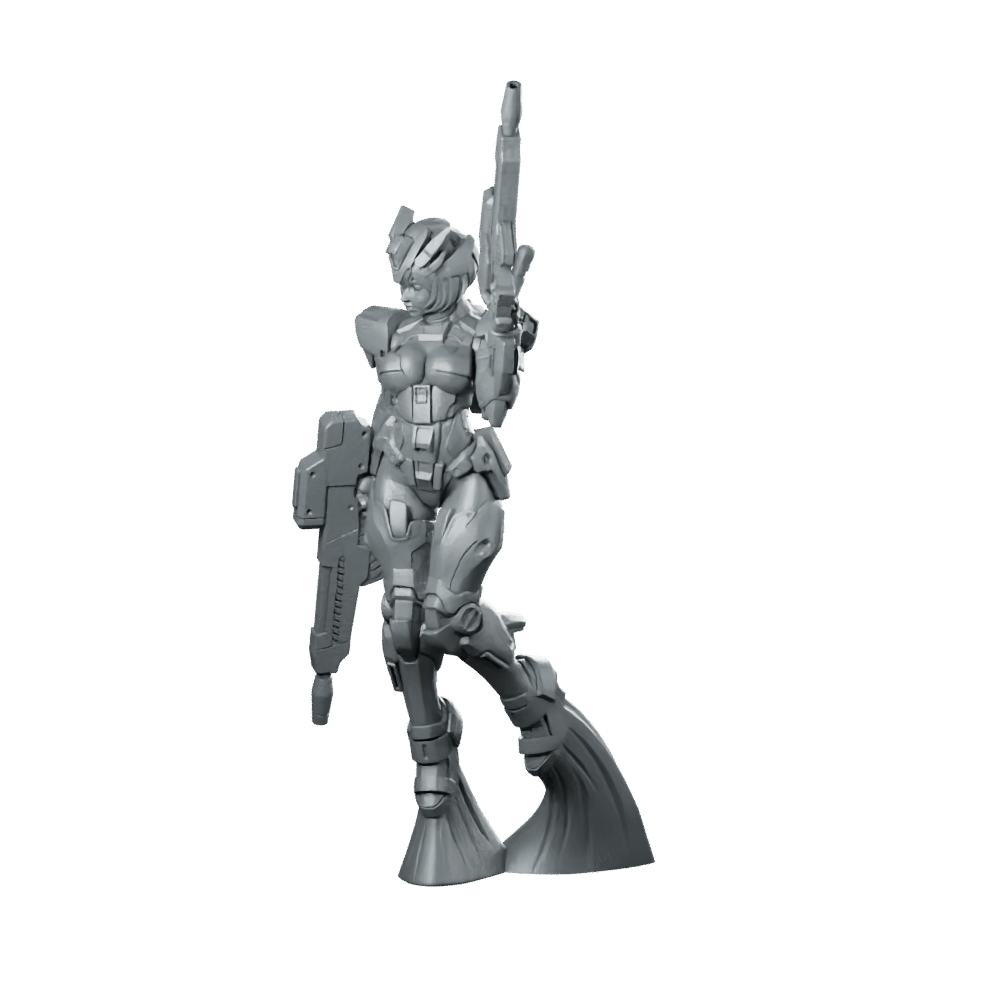 Shining Battle Asura Mecha Riflewoman - Papsikels Miniatures - We Print Miniatures