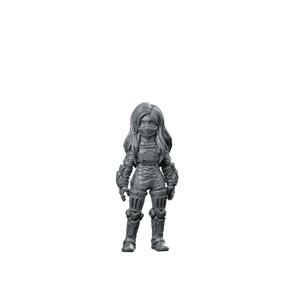 Shinobi Cyber Lunar Android Wargaming Miniature Female Miniature 360 Spin 01