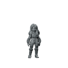 Shinobi Cyber Lunar Android Wargaming Miniature Female Miniature 360 Spin 01