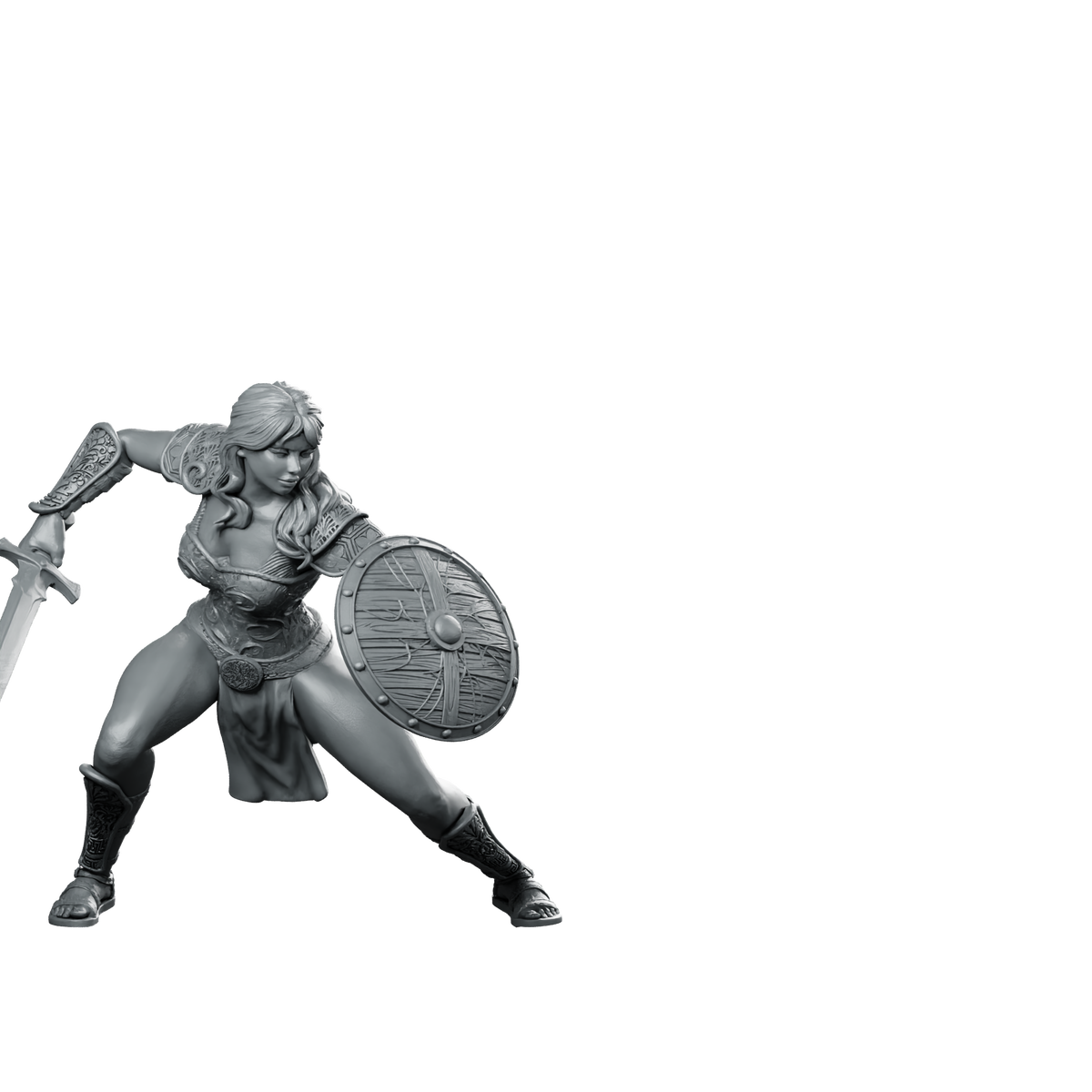 Shirah Miniature Warrior Shieldmaiden Swordswoman Miniature 360 Spin 01