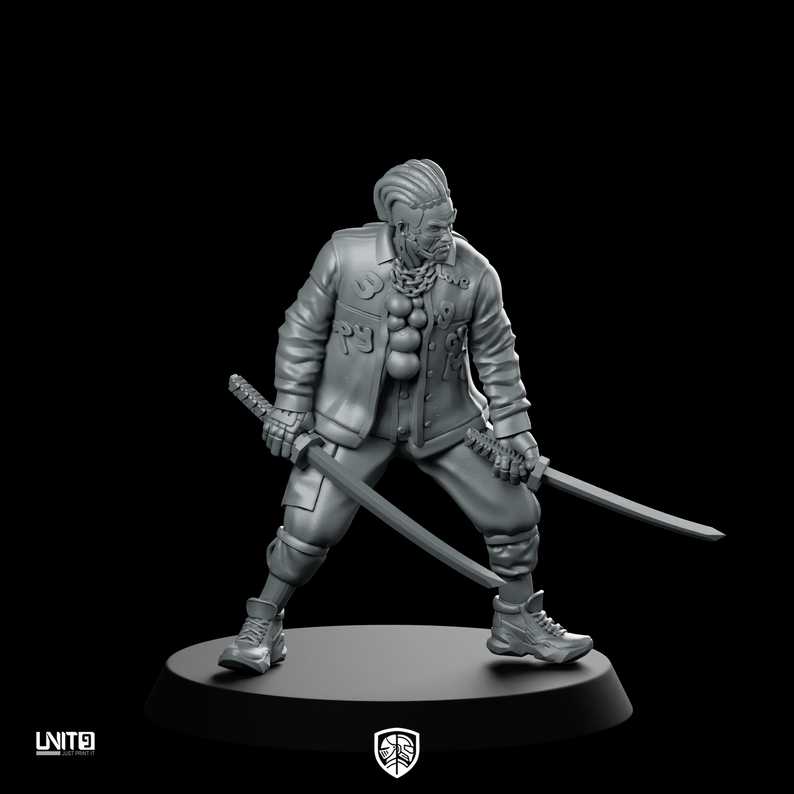 Shun 03b Cyberpunk Miniature Dual Sword Fighter