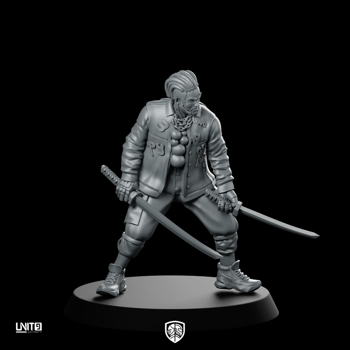 Shun 03b Cyberpunk Miniature Dual Sword Fighter