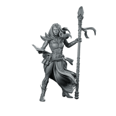 Siffh Miniature Female Mage Tactician Staff - Haito - We Print Miniatures