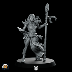 Siffh Miniature Female Mage Tactician Staff - Haito - We Print Miniatures