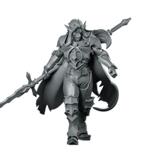Silas Blood Chief Miniature Vampire Elf Spear Miniature 360 Spin 01