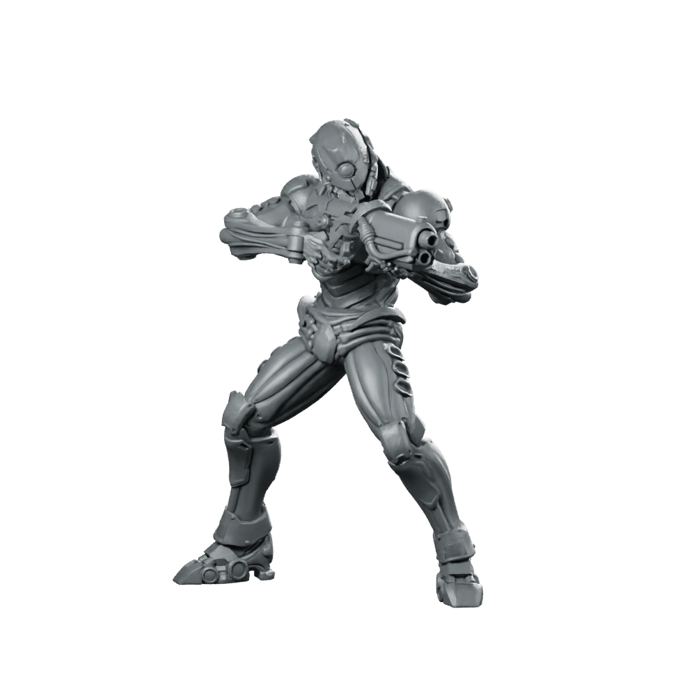 Silicon Cyborg Trooper 1 Miniature Sci - Fi Resin - Papsikels Miniatures - We Print Miniatures