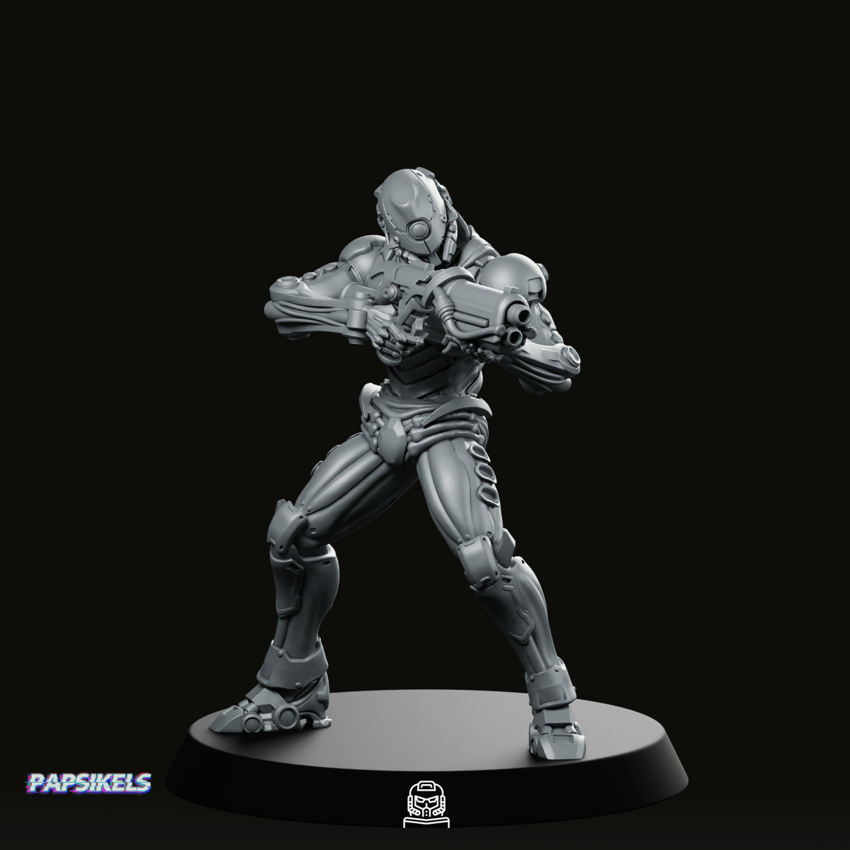 Silicon Cyborg Trooper 1 Miniature - Papsikels Miniatures - We Print Miniatures