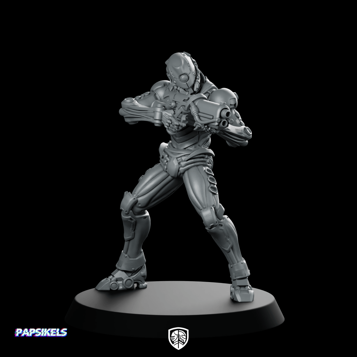 Silicon Cyborg Trooper 1 Miniature Sci - Fi Resin - Papsikels Miniatures - We Print Miniatures