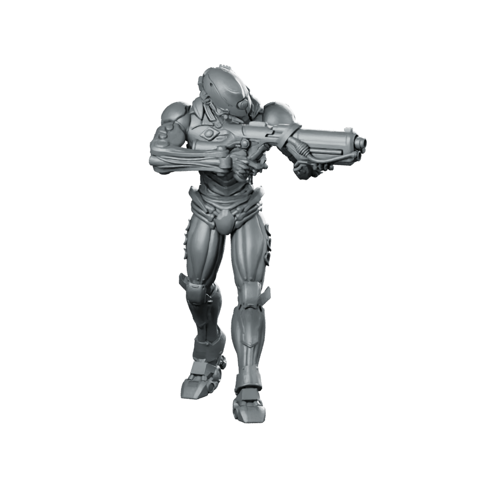 Silicon Cyborg Trooper 1 Miniature Sci - Fi Resin - Papsikels Miniatures - We Print Miniatures