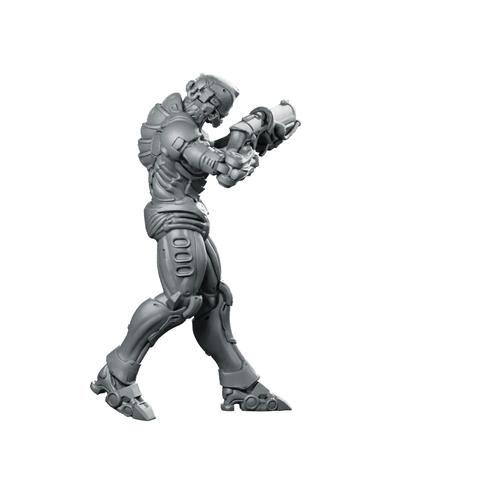Silicon Cyborg Trooper 1 Miniature Sci - Fi Resin - Papsikels Miniatures - We Print Miniatures