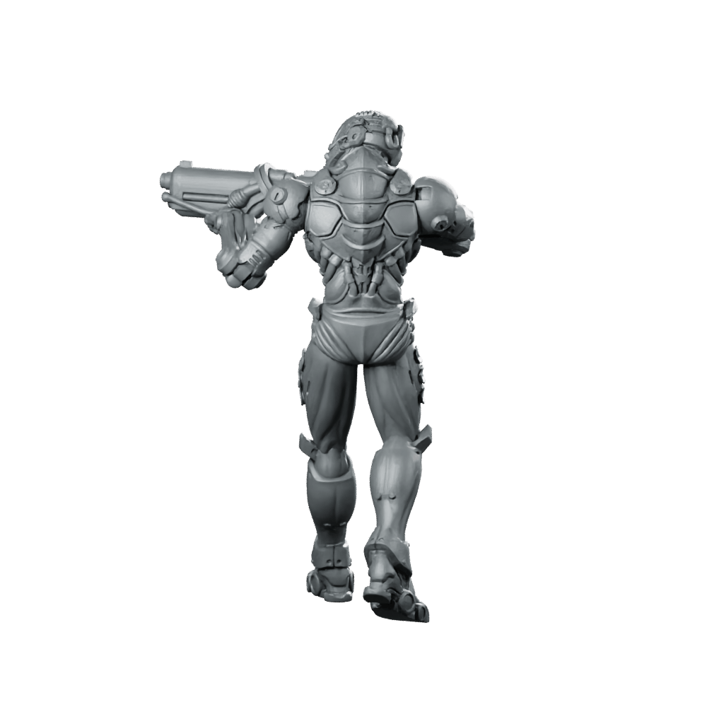 Silicon Cyborg Trooper 1 Miniature Sci - Fi Resin - Papsikels Miniatures - We Print Miniatures