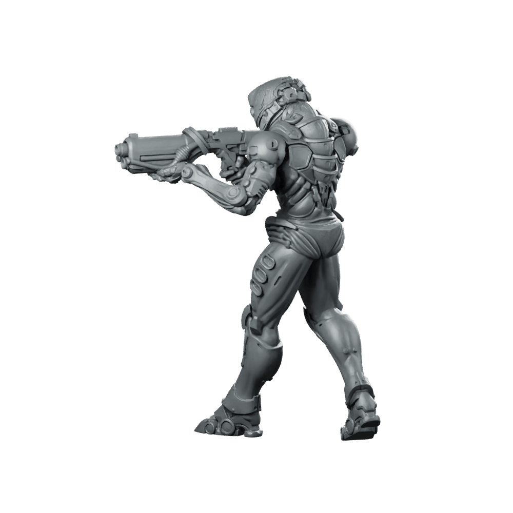 Silicon Cyborg Trooper 1 Miniature Sci - Fi Resin - Papsikels Miniatures - We Print Miniatures