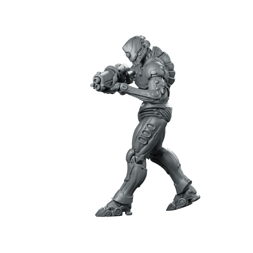 Silicon Cyborg Trooper 1 Miniature Sci - Fi Resin - Papsikels Miniatures - We Print Miniatures