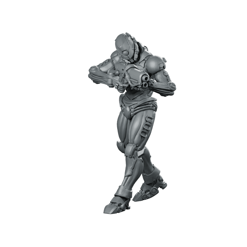 Silicon Cyborg Trooper 1 Miniature Sci - Fi Resin - Papsikels Miniatures - We Print Miniatures