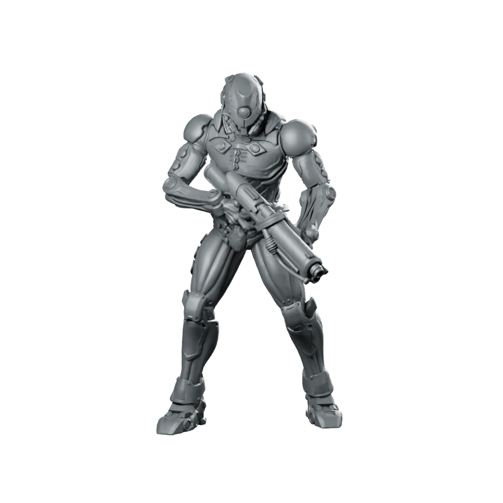 Silicon Cyborg Trooper 3 Miniature Sci - Fi Soldier - Papsikels Miniatures - We Print Miniatures