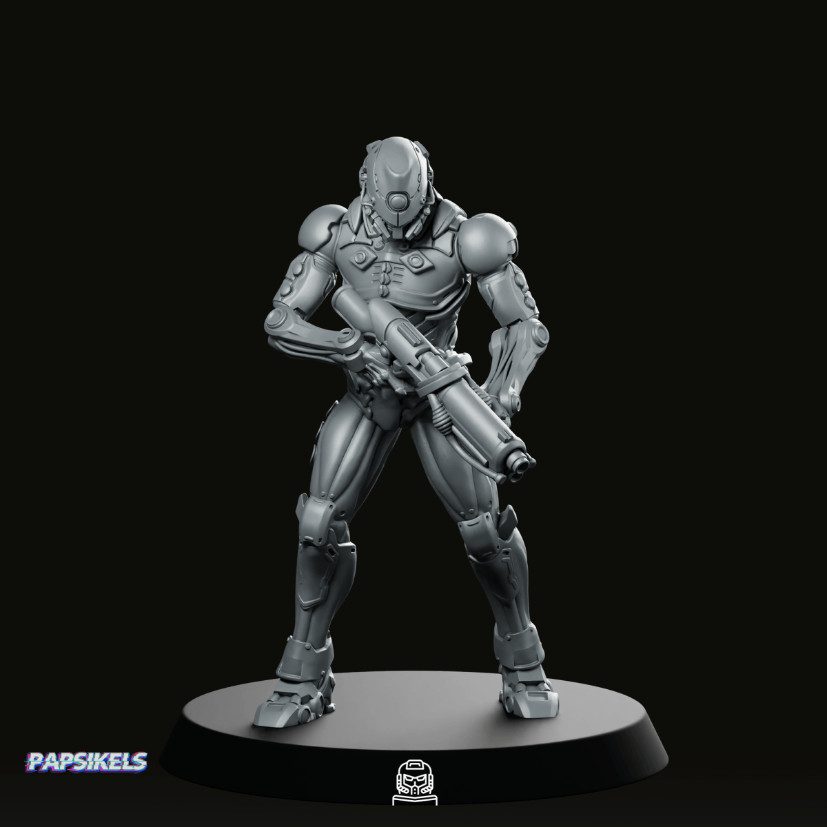 Silicon Cyborg Trooper 3 Miniature - Papsikels Miniatures - We Print Miniatures