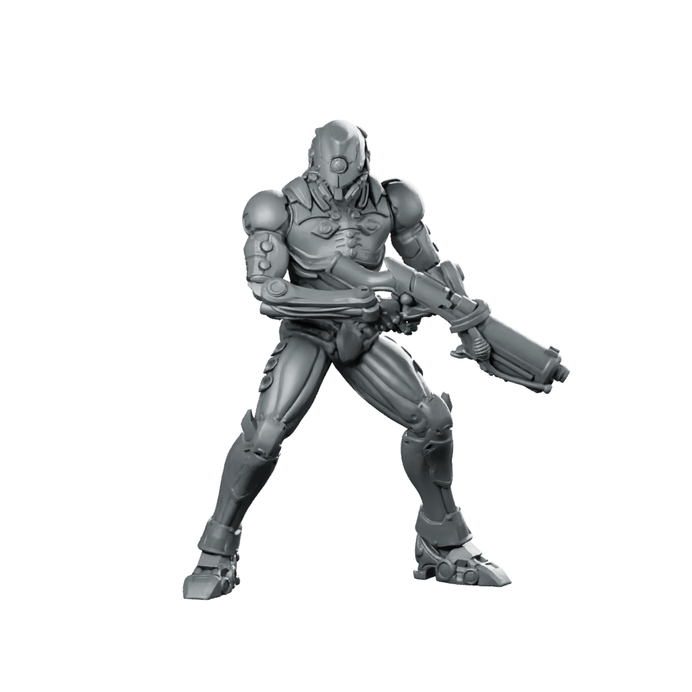 Silicon Cyborg Trooper 4 Miniature Sci - Fi Resin - Papsikels Miniatures - We Print Miniatures