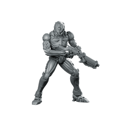 Silicon Cyborg Trooper 4 Miniature Sci - Fi Resin - Papsikels Miniatures - We Print Miniatures