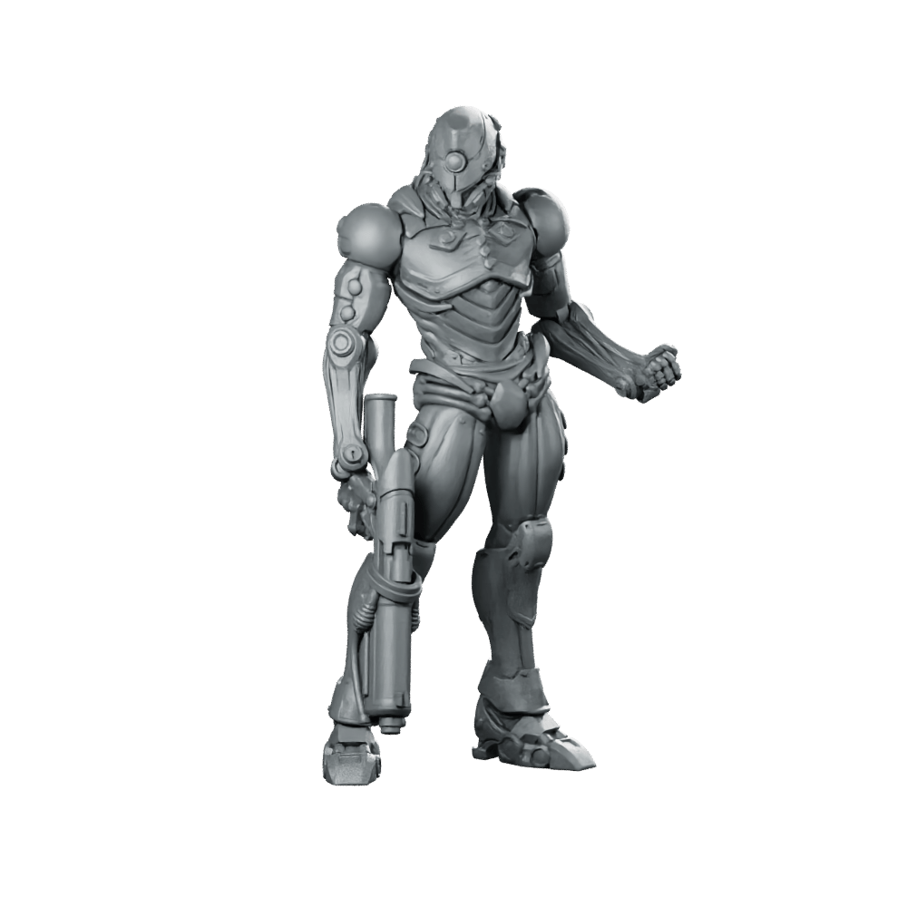 Silicon Cyborg Trooper 5 Miniature Armored Sci - Fi Soldier - Papsikels Miniatures - We Print Miniatures