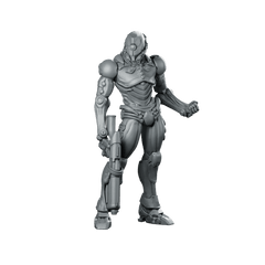 Silicon Cyborg Trooper 5 Miniature Armored Sci - Fi Soldier - Papsikels Miniatures - We Print Miniatures