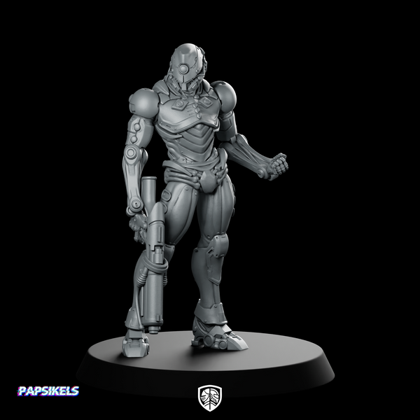 Silicon Cyborg Trooper 5 Miniature Armored Sci-Fi Soldier