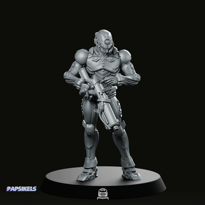 Silicon Cyborg Trooper 6 Miniature Sci-Fi Heavy Gunner