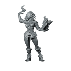 Mage Silveria Sorceress Miniature Fiery Spellcaster Wizard Hero Miniature 360 Spin 01