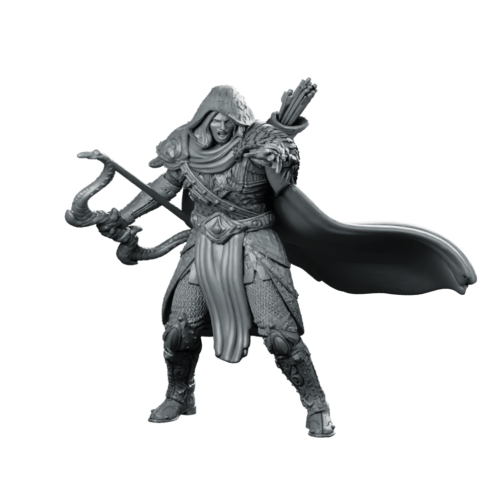 Sir Galahad Miniature Hooded Knight Archer Character - Haito - We Print Miniatures