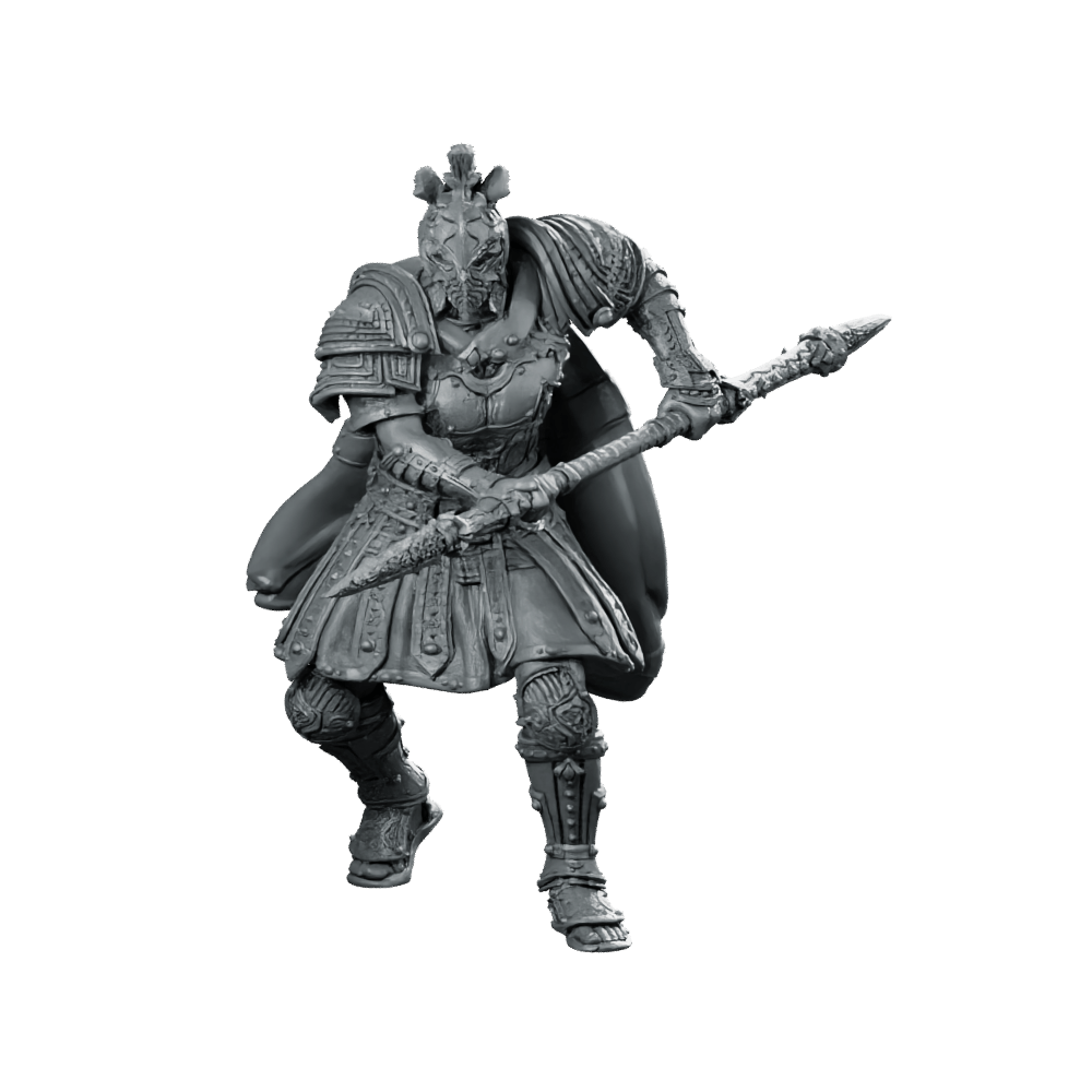 Sir Gareth Miniature Armoured Veteran Knight Staff - Haito - We Print Miniatures